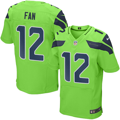 Men's Elite 12th Fan Nike Jersey Green - Rush NFL Seattle Seahawks